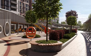 Двор-парк на закрытом стилобате